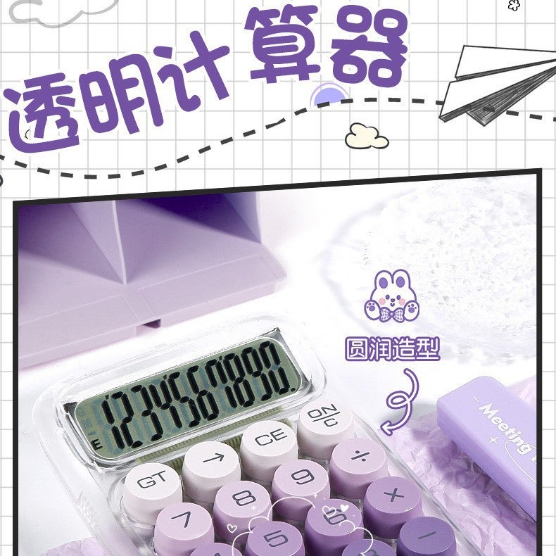 Calculator High Color Value Gradient Transparent Dopamine Cute Student Office Supplies Cultural Voice Computer - Image 4